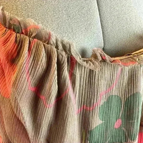 ADRIANNA 100% SILK TIERED SPAGHETTI DRESS Size 10 - Picture 9 of 12